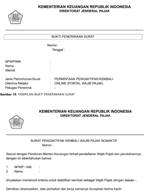 Surat Pengaktifan Kembali WP Nonaktif